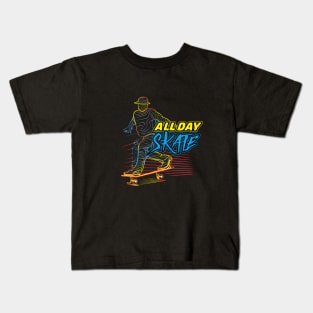 Skateboard Art Design motivational and inspirational quotes Kids T-Shirt